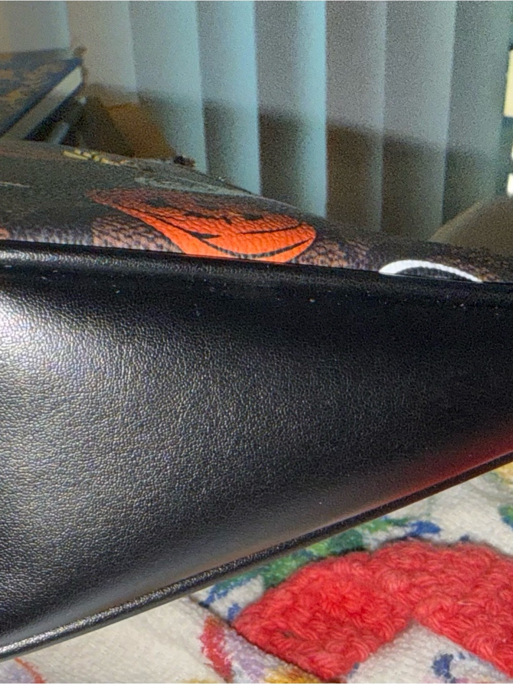 Coach Mini Shoulder Bag in Brown with Orange & White Halloween Print - Picture 7 of 12